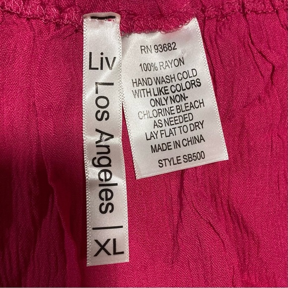 LIV Los Angeles Red Embroidered Blouse - Picture 5 of 10